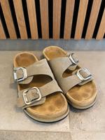 Zara Schuhe Schlappen Sandalen 38 Silber Khaki grün Bayern - Kahl am Main Vorschau
