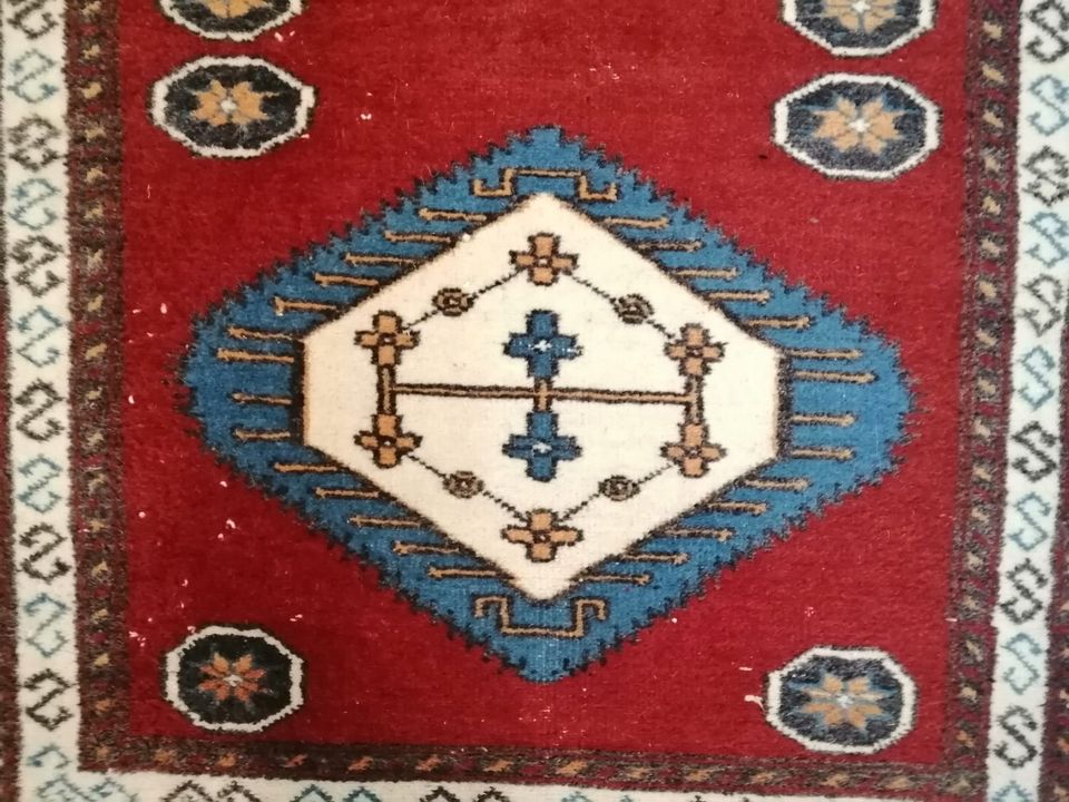 Handgeknüpfte Wolle Teppich Brücke  Rug Carpet 90 x 62 cm in Taunusstein