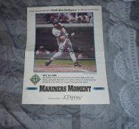 Jay Buhner Home Run Original Baseball Seattle Autogramm DIN A3`95 Hessen - Mühltal  Vorschau