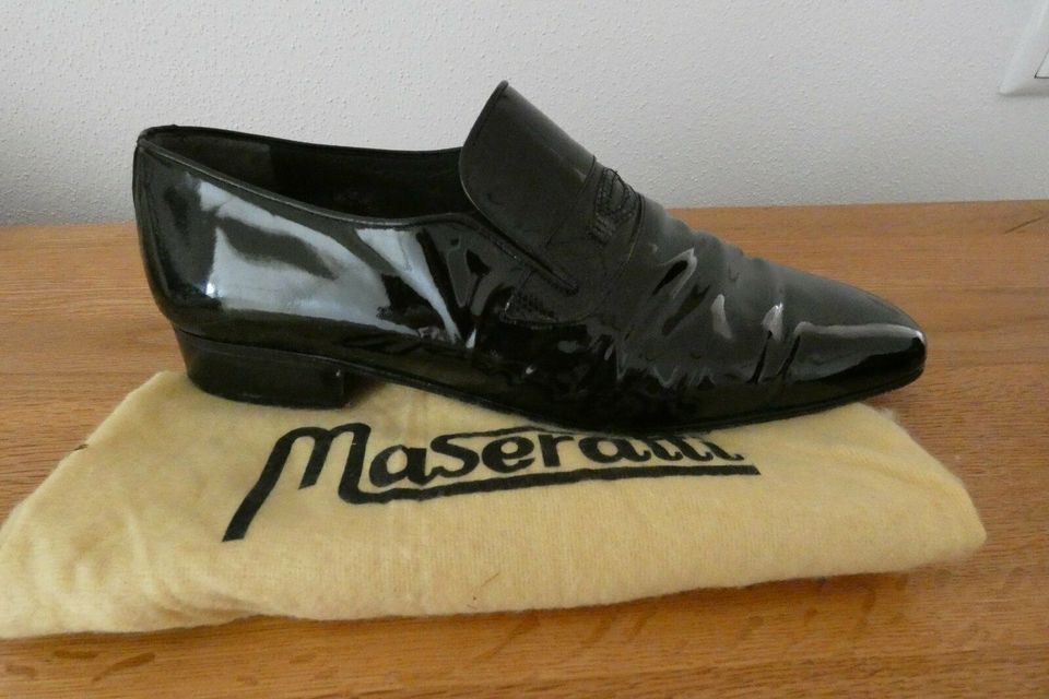 Herren Lackschuhe (Slipper) schwarz,  Marke Maseratti, Größe 44 in Markt Indersdorf