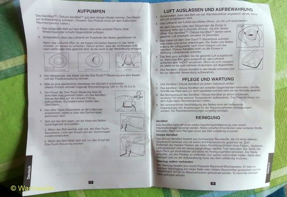 AeroBed Luftbett elektrisch aufblasbare Matratze ~ 198 x 152 in Wannweil