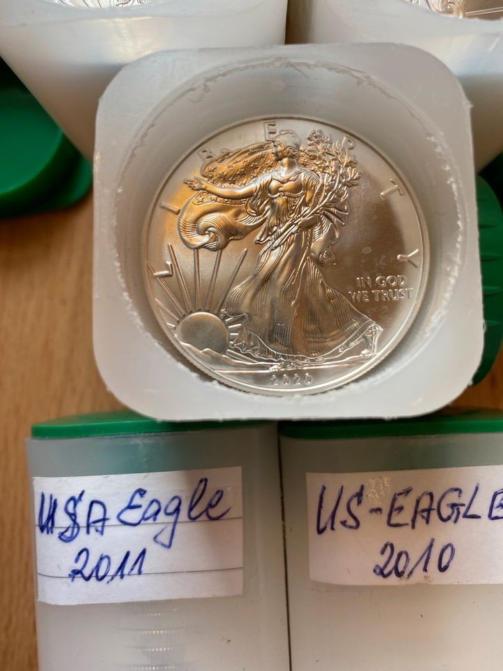 1 OZ Münzen Silber American Eagle 20er Tube in Fulda