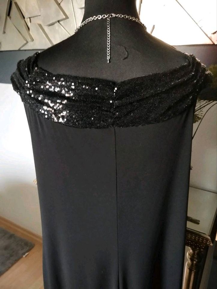 Neuw ❣️ gr 52/ 54 Abendkleid lang schwarz mit Pailletten in Königsbrunn