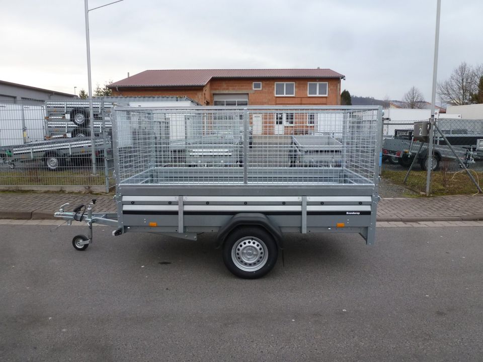 Pkw Anhänger BRENDERUP 750 Kg NEU 258x128x120 cm Stützrad Gitter in Breitenworbis