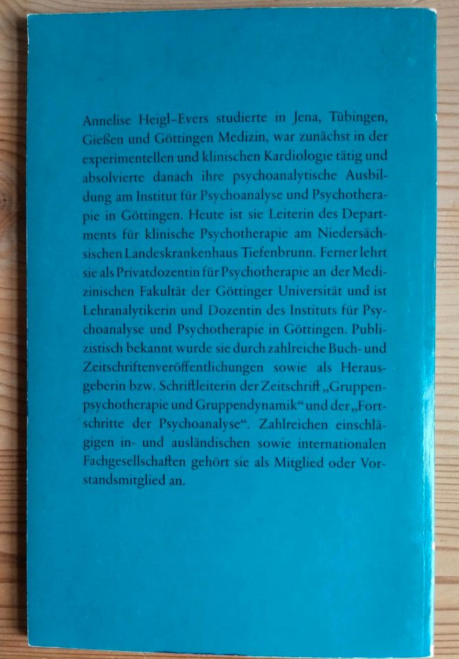 Heigl-Evers, Annelise: Konzepte der analytischen Gruppentherapie in Immenstadt