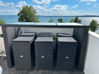 Schwarze Rattan Bar mit 6 Hockern und hochwertigen Glasplatten Baden-Württemberg - Meersburg Vorschau