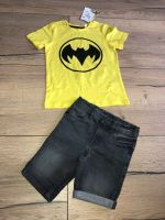 Next coole Shorts in 116 & Batman Shirt gelb 122 Thüringen - Aschenhausen Vorschau