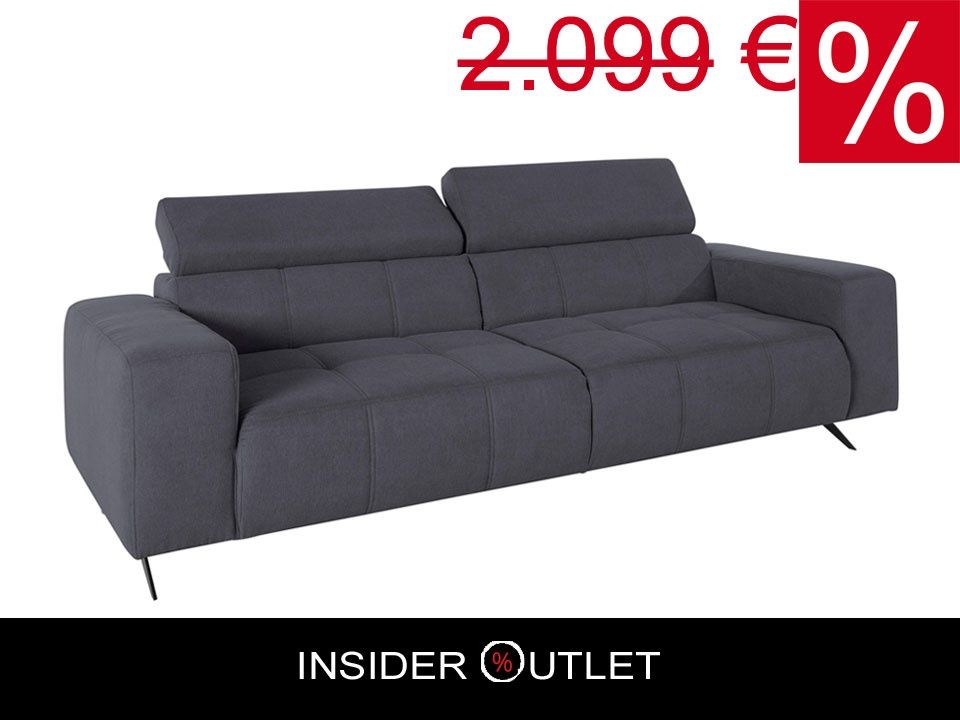 Sofa 3-Sitzer 238 cm Grau Luxus-Microfaser Couch in Köln