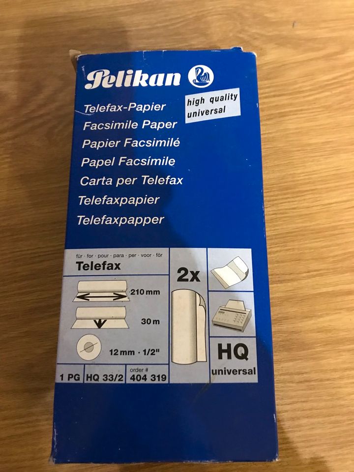 Telefaxpapier von Pelikan, 2 Rollen in Taufkirchen (Mühldorf am Inn)