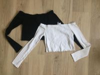 NEU H&M Shirt top weiß schwarz S  schulterfrei kurz geschnitten Nordrhein-Westfalen - Geseke Vorschau