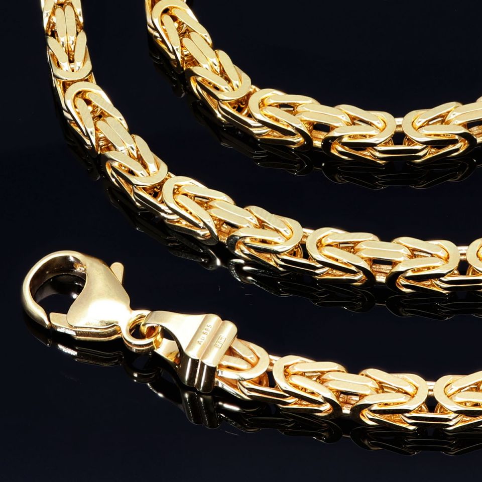 MASSIVE 585 14K ECHT GOLD Königskette 55cm 4mm FBM NEUWERTIG MADE IN GERMANY Goldkette Halskette in Berlin