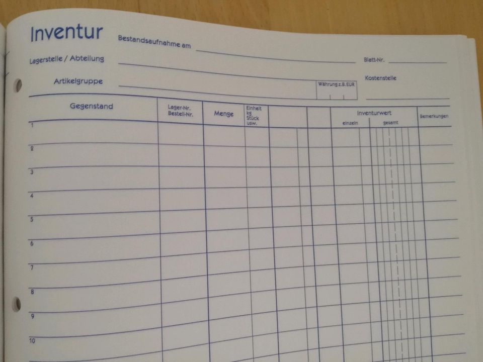 Inventurliste Inventurbuch Zweckform 1101 Neu 3 x in Wilkau-Haßlau