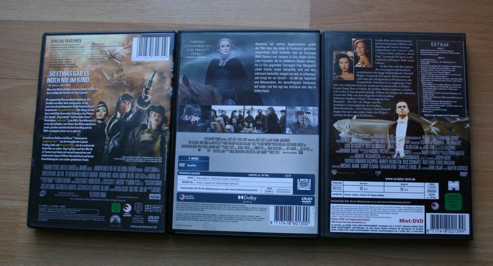 3 DVD´s, Aviator, The last Duel, Sky Captainand the World of Tomo in Thale