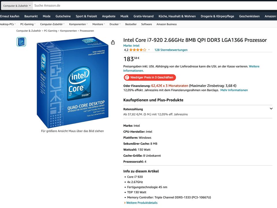 Intel Core i7-920 Prozessor CPU + Kühler Lüfter in Nordrhein-Westfalen -  Unna | Prozessor & CPU gebraucht kaufen | eBay Kleinanzeigen ist jetzt  Kleinanzeigen