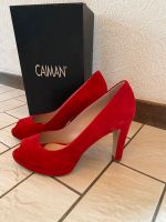 Caiman Peeptoe Pumps High Heels 39 rot Wildleder Neu Nordrhein-Westfalen - Wenden Vorschau