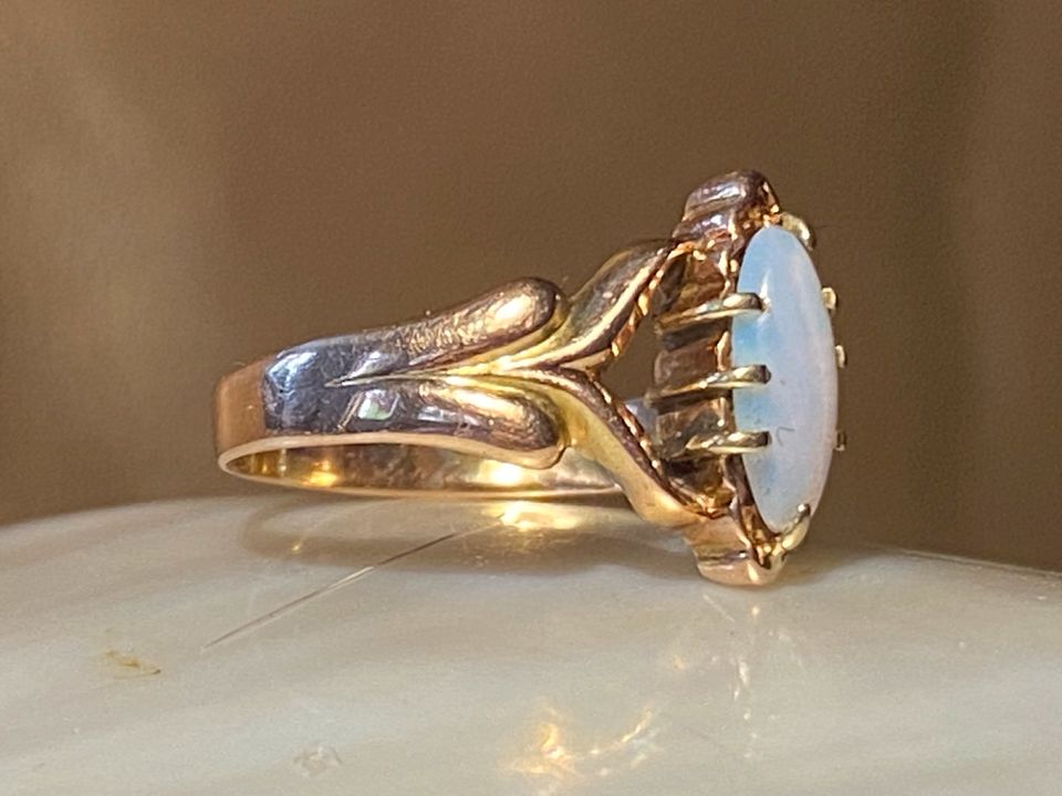 Antik Art Deco um 1920 Opalring Ring mit Opal 585 Gelbgold Gr. 50 in Leipzig