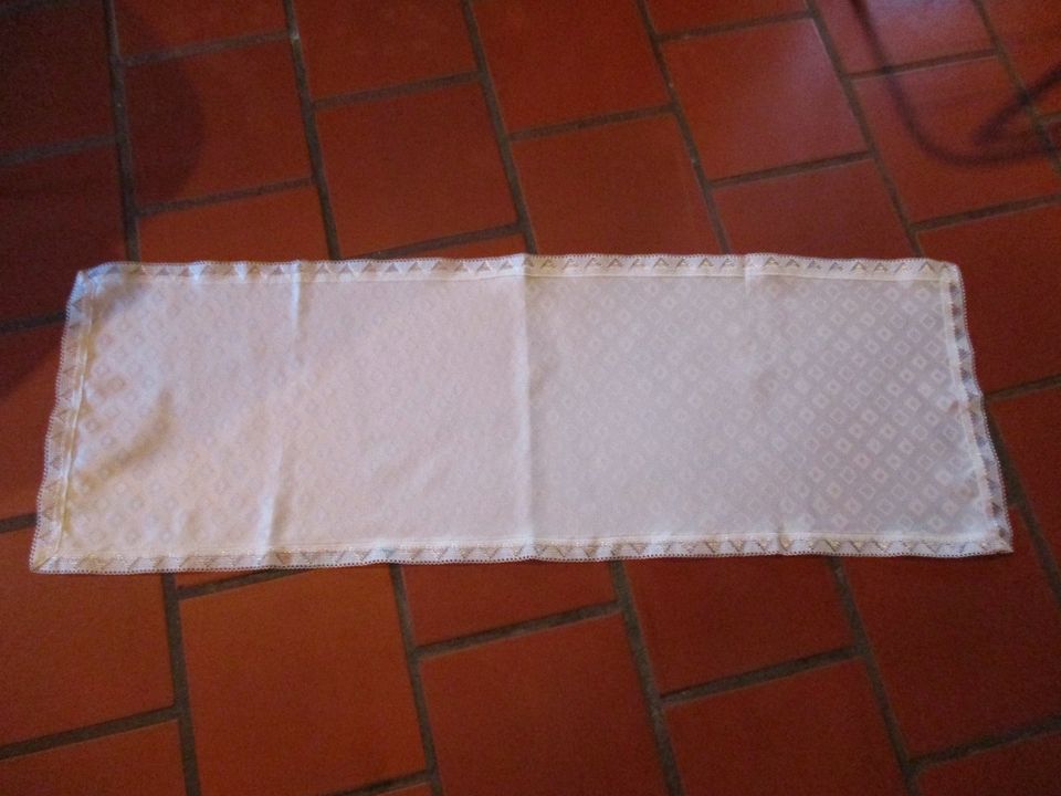 Tischläufer mit Borte , creme, 118.x 39 cm in Kipfenberg