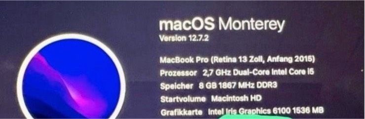 MacBook Pro (Retina 13 Zoll, Anfang 2015) inkl. Schutzhülle in Waldfischbach-Burgalben