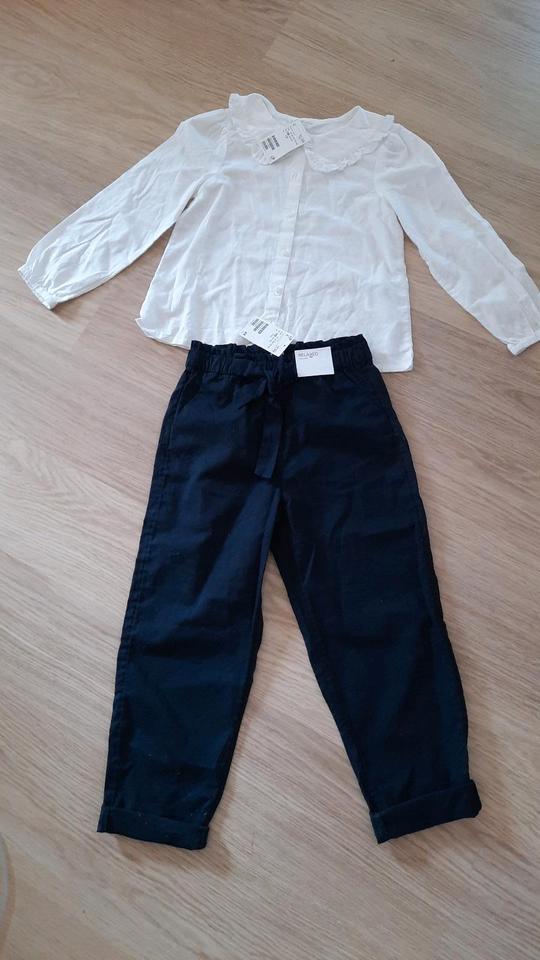 NEU Bluse Hose (Baumwolle Leinen) 128 Outfit Schulanfang H&M in Altenburg