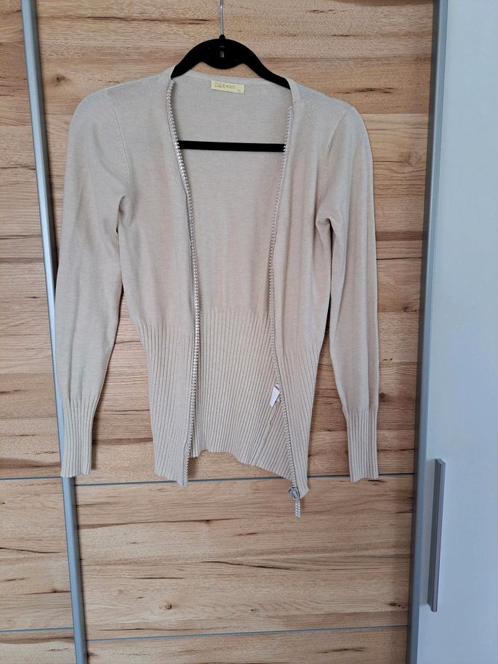 Strickjacke beige Strass Damen D&X Mode Einheitsgröße in Oberbergkirchen