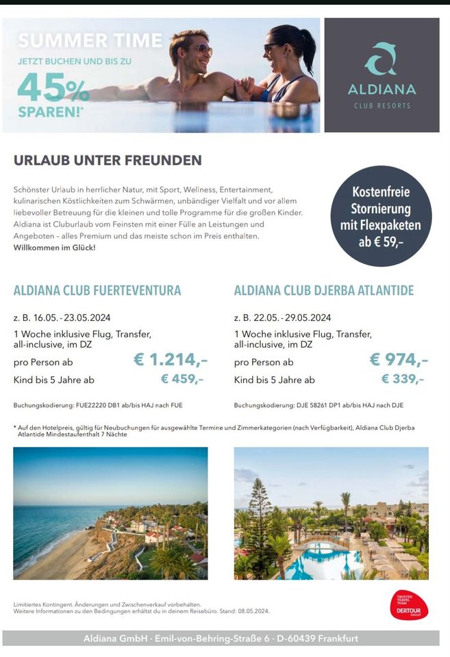 Urlaub - Reisebüro - Robinson Club - Aldiana - Hotel in Wedel