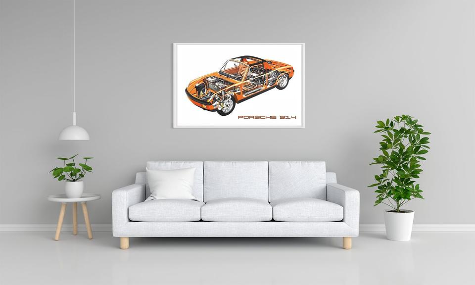 PORSCHE 914 Schnittbild Kunstdruck Plakat 100x67cm Poster €39.-* in Gifhorn