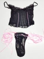 Spitzen-Top Set schwarz-rosé - Gr. S-L Niedersachsen - Bissendorf Vorschau