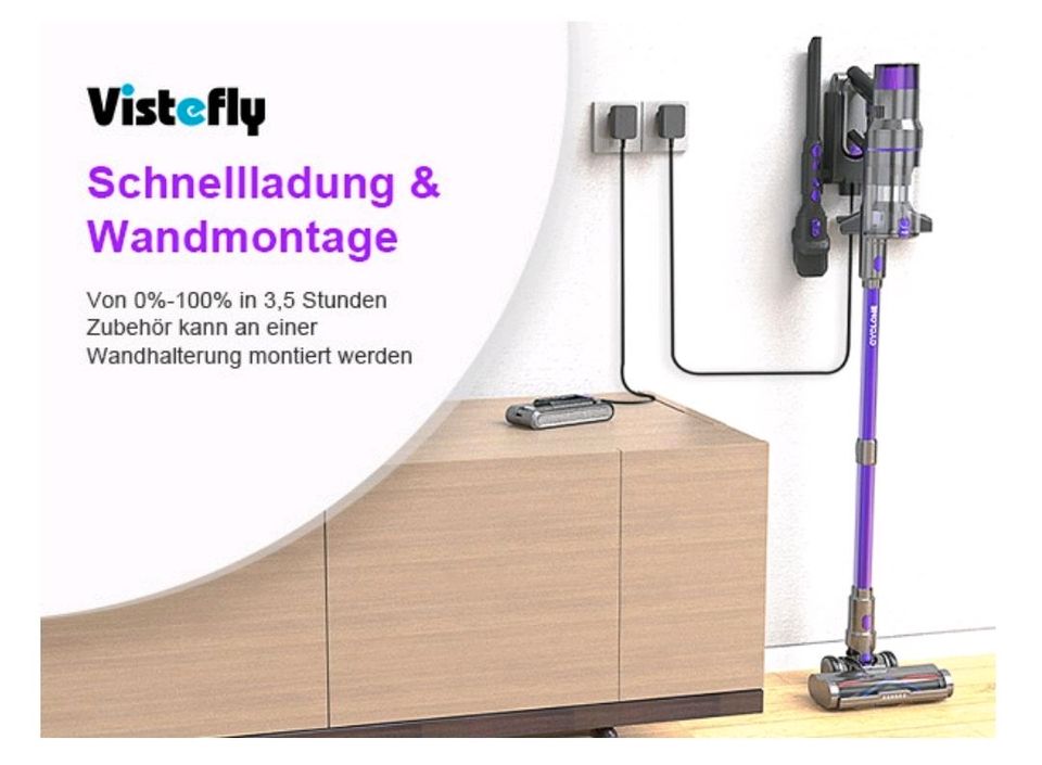 Vistefly V15 Max Akku Staubsauger 33kpa 500W Silber Lila NEU OVP in  Düsseldorf - Grafenberg, Staubsauger gebraucht kaufen