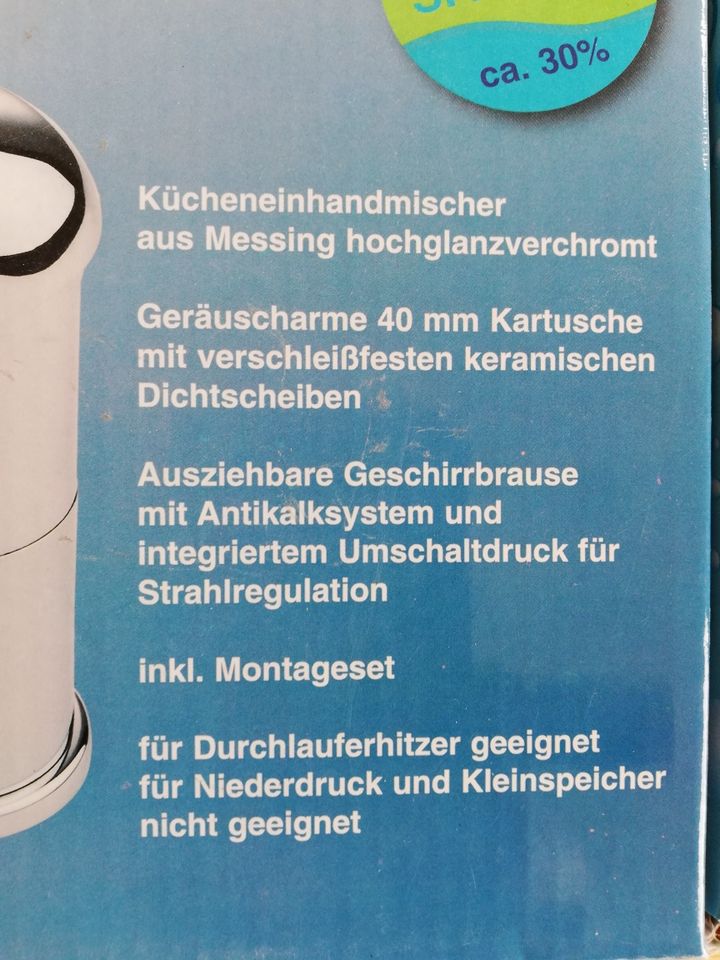 NEU Mischbatterie Küche  ausziebare Geschirrbrause in Berglen