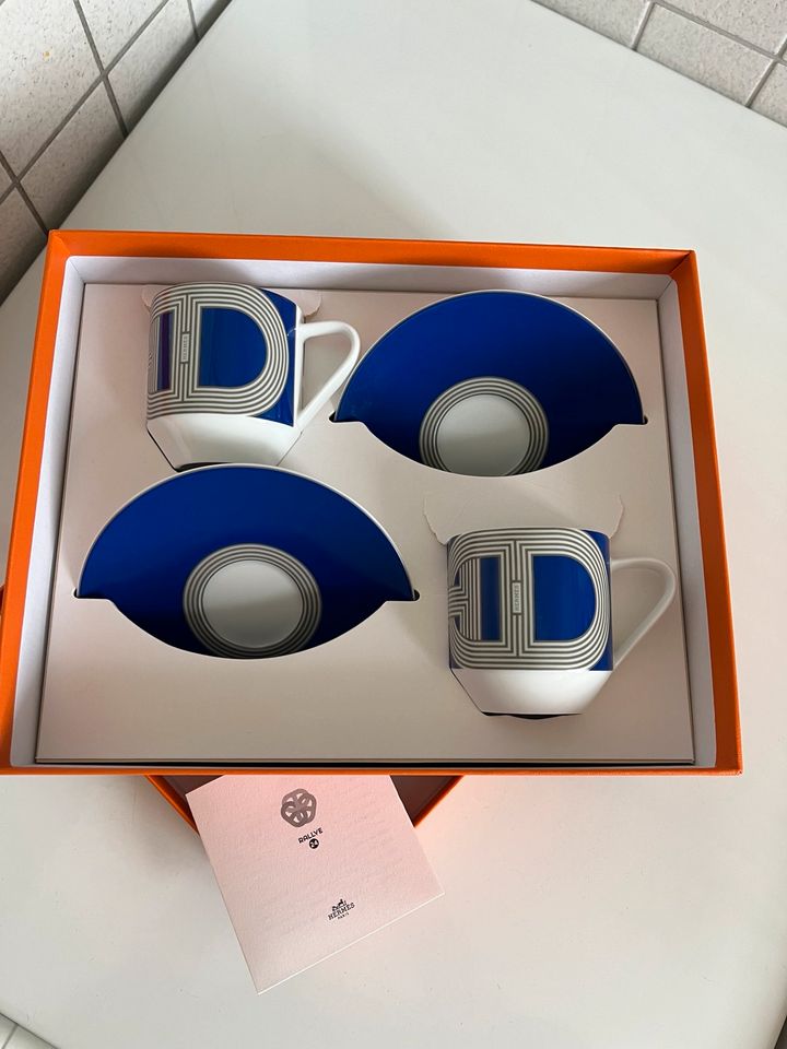 Hermes Rallye 24 Espresso Tassen Set aus 2 in Blau in München