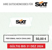 50€ SIXT Gutschein für Leihwagen gültig bis Ende 2024 Bad Doberan - Landkreis - Neubukow Vorschau