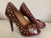 Sexy Plateau High Heel Pumps Peep Toe Nieten Gr. 38 Bordeaux rot Nordrhein-Westfalen - Krefeld Vorschau