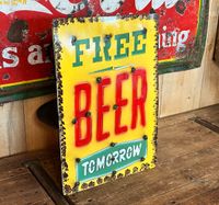 FREE BEER TOMORROW SCHILD USA BBQ BARBCUE BAR MAN CAVE DINER Nordrhein-Westfalen - Hamm Vorschau