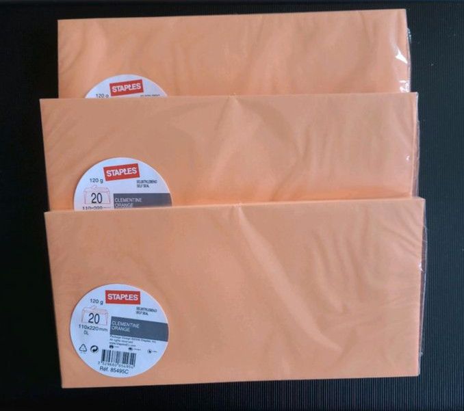 Set 60 Umschläge DIN lang +Papier + Doppelkarten Clementine orang in München