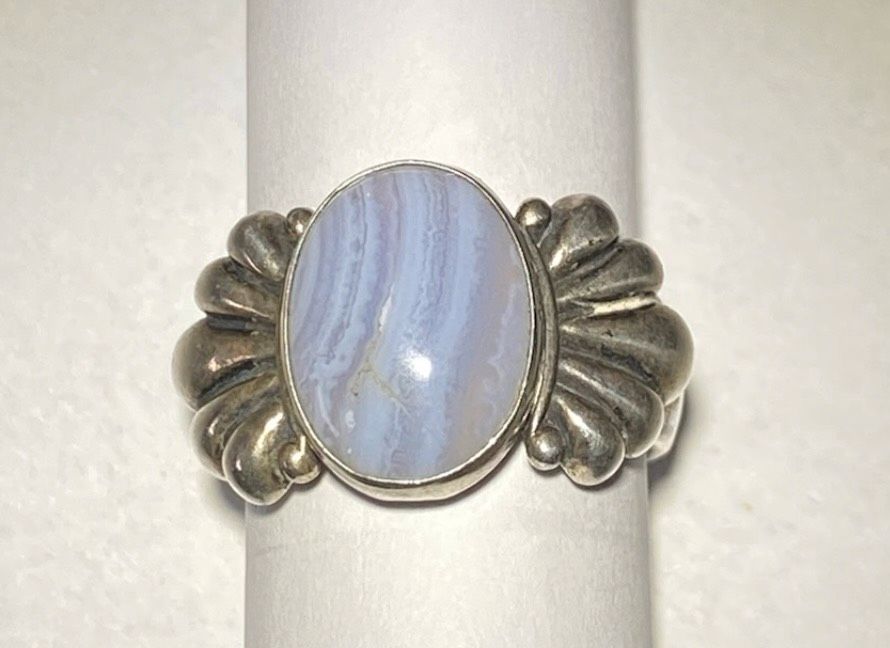 Ring 925 Sterling Silber CHALCEDON Stein echt Design 17 mm Design in Timmendorfer Strand 