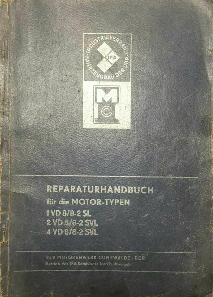 Reparaturhandbuch UT 082 Cunewalder Motor 1,2 u. 4 VD 8/8 2 SVL in Spreewaldheide