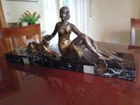 Antike Art Deco Skulptur bronziert Marmorsockel mit Onyx Bayern - Regensburg Vorschau