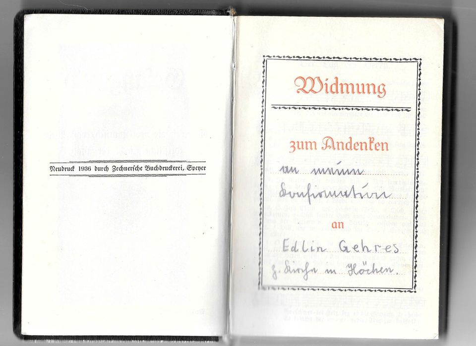 Gesangbuch für die prot-evang. christliche Kirche der Pfalz, 1936 in Freisen
