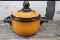 Vintage Asta  Emaille Kochtopf + Deckel orange braun 70er Nordrhein-Westfalen - Leverkusen Vorschau