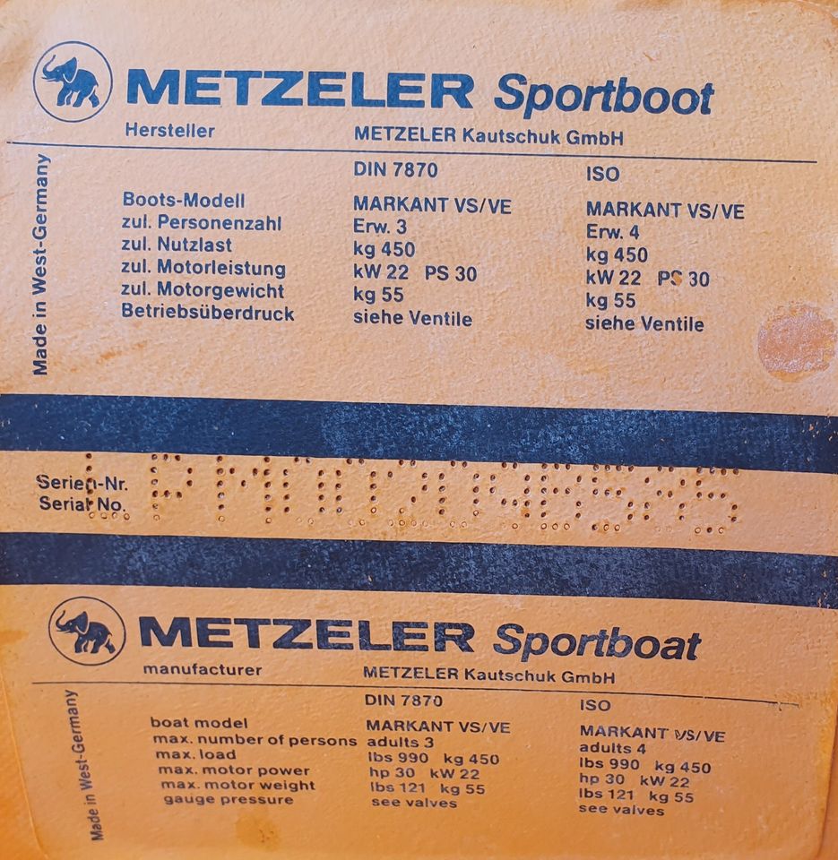 Metzeler Sportboot Markant VS/VE, Honda BF5A in Ingolstadt