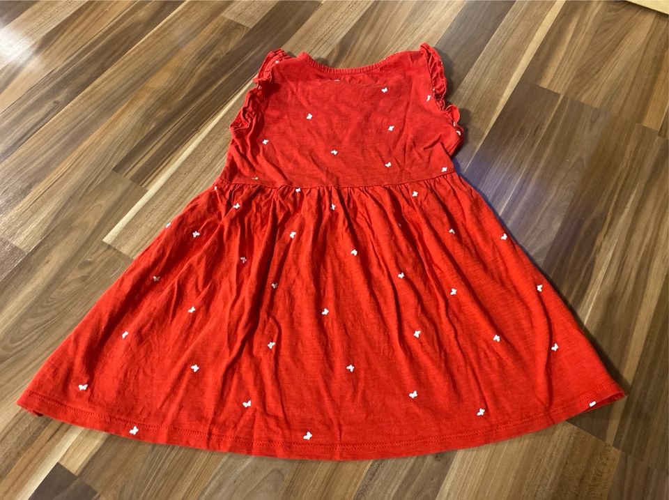 Schönes rotes Kleid mit Schmetterlingen Größe 110/116 H&M in Weissach