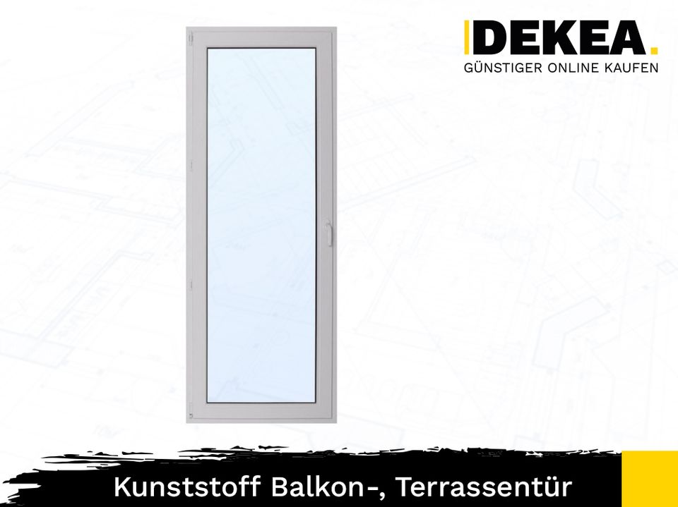 Balkontür aus Polen Kunststofffenster 750 x 1950 mm PVC Terrassentür nach Maß Hersteller ALUPLAST Kunststoff Tür Fenster bis zu boden Flügelfenster in Dresden