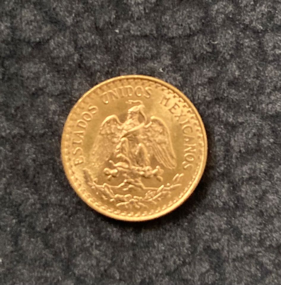 900er Goldmünze Mexico 1945 Dos Pesos in Wertingen