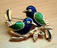 Brosche Emaille Vogel Multifarbend figürlicher Modeschmuck Sachsen-Anhalt - Halberstadt Vorschau