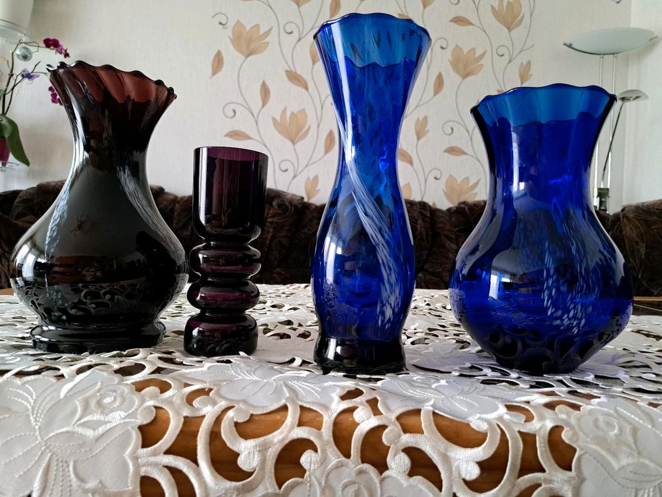 Blaue Murano Vase in Schmelz