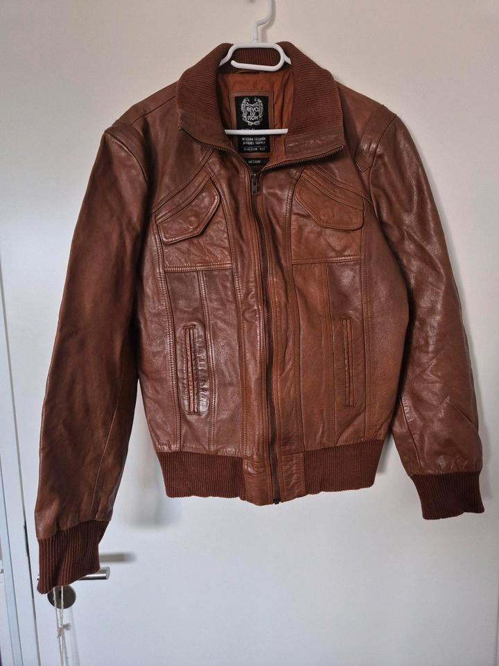 Vintage Style Lederjacke Marke Revolution Gr. M Braun  / Cognac in Mainz