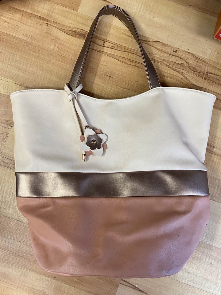 Taschenset rosa beige Roségold Handtasche Umhängetasche in Kiel