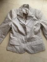Beige weiß gestreifter Baumwolle Blazer mit Seide Gr.34 neu Bayern - Kelheim Vorschau