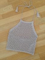 Zara Stricktop nude Lurex Pullover Neckholder XS S Top Glam crop Nordrhein-Westfalen - Ratingen Vorschau