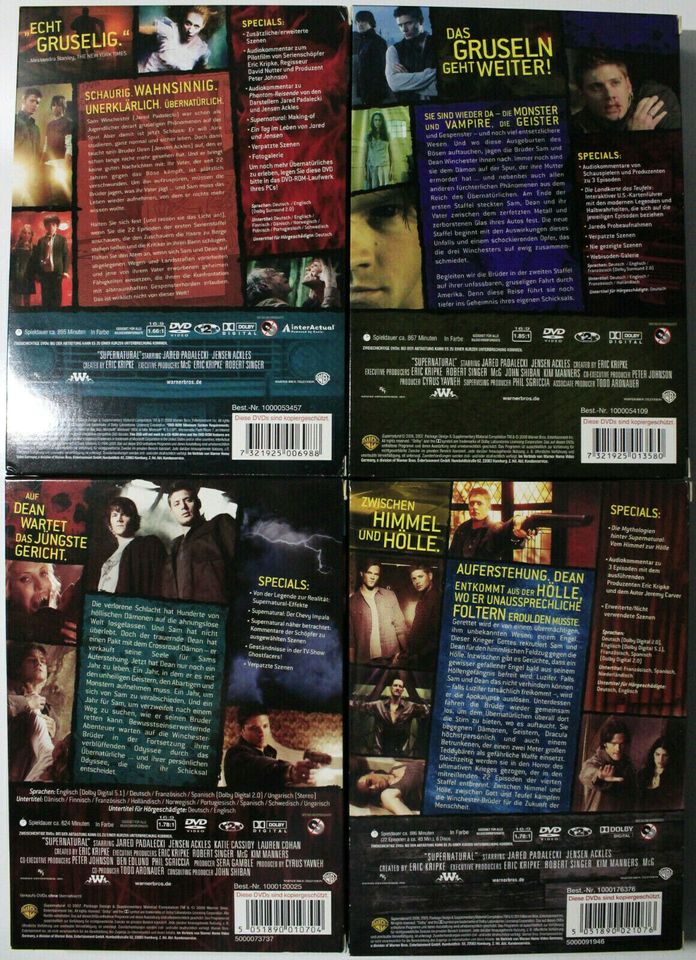 Supernatural Staffel 1 - 4 * DVD * Pappschuber in Malente